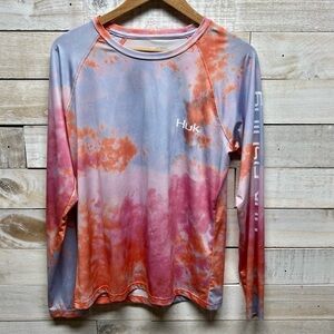 Huk Tie Dye Top Womens XL‎ Long Sleeve Performance Fishing Shirt